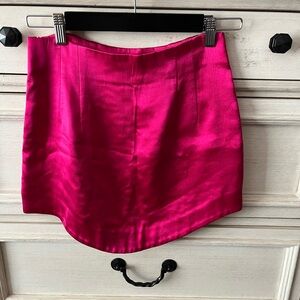 Zara Fuchsia Satin Mini  Skirt